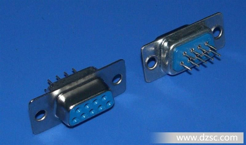 插板式 串口连接器DB9P母头 双排 9针串口