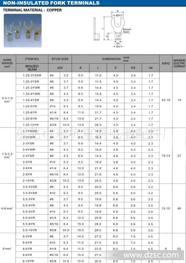 供应y型裸端子(图)