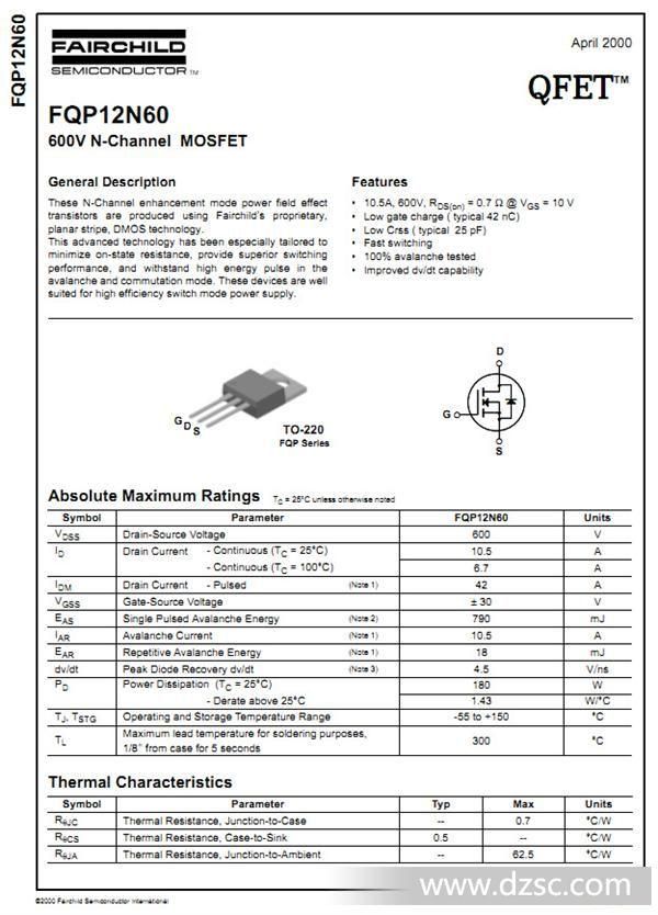 5a fqp12n60c fqp12n60【性价比高】