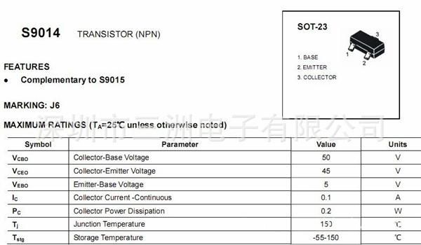 长期参数三极管S9015SOT-23_贴片_价格_pd休闲食品v参数图片