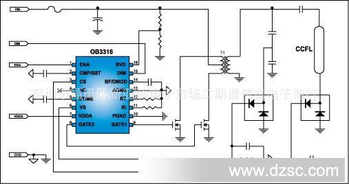 昂宝ob3316qpa sop-16 ccfl背光控制器