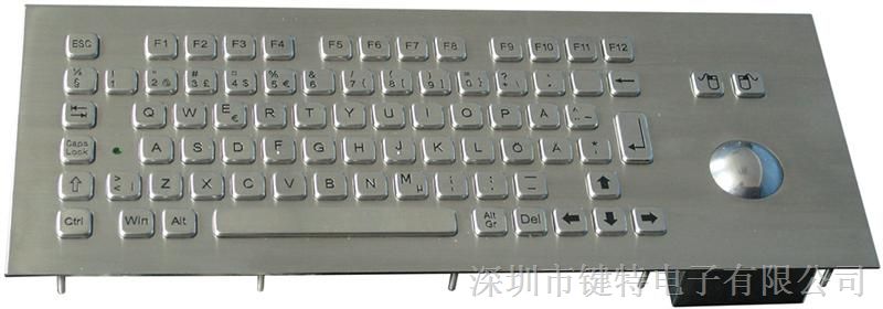 供应不锈钢*水*暴带可水洗轨迹球金属键盘K-TEK-A361TB-FN