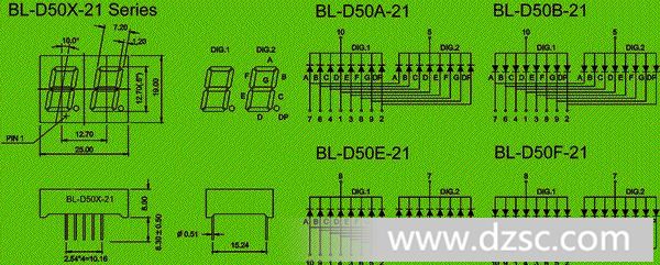 LED products | 0.50 inch LED | double digit seven segment LED Package diagram