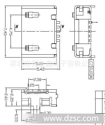 MICRO U* 5F B TYPE DIP 7.2间距 直边