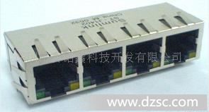 供应RJ45 1X4 集成网络变压器 LED