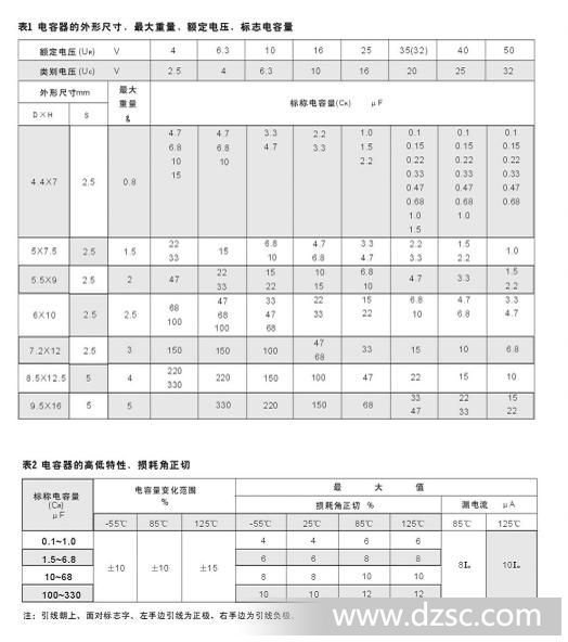 CA42型插脚固体电解质钽电容器