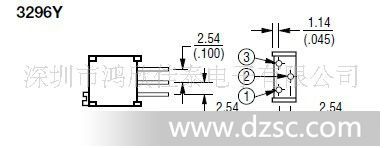BOURNS电位器3296脚位