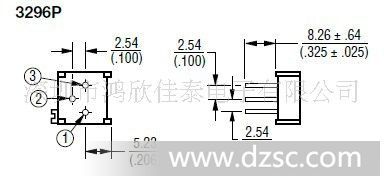 BOURNS电位器3296脚位