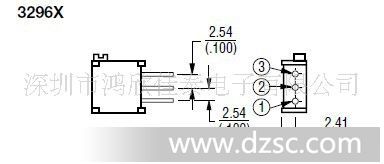 BOURNS电位器3296脚位