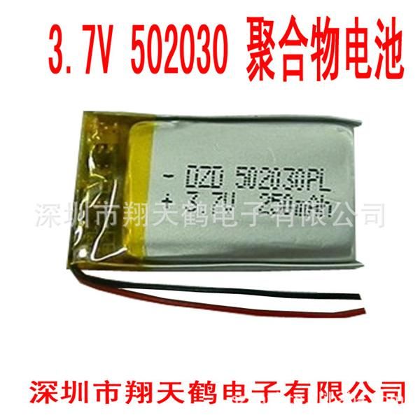3.7V聚合物锂电池 502030 MP3电池MP4 GPS带锂电保护板 250MAH