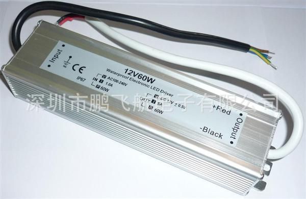 现货供应12V60W*水开关电源，12V5A开关电源（质保两年）