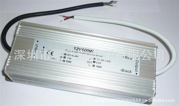 现货供应 12V100W LED恒压驱动电源 100W LED*水电源 CE