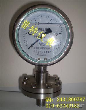 供应普特YTNP-100不锈钢隔膜耐震压力表