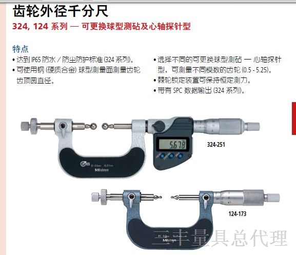 供应三丰齿轮数显千分尺