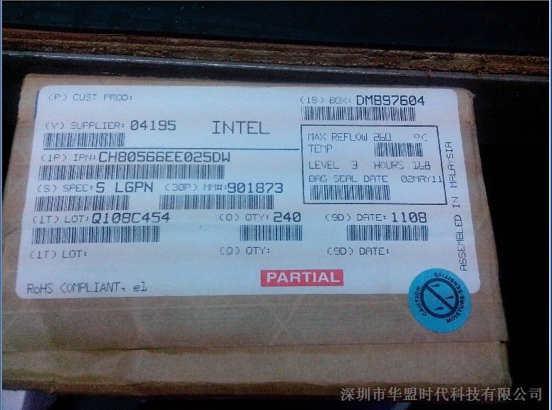 供应进口CPU芯片CH80566EE025DE/SLGPN INTEL 10年 原包原盒
