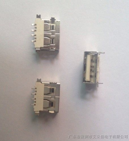 供应USB超短体10.0 mm前插板后贴片180度 白胶平口（SGS）
