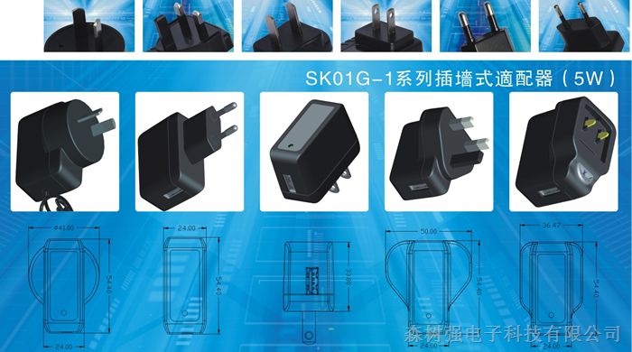 SK01G-1系列立式适配器（5W）