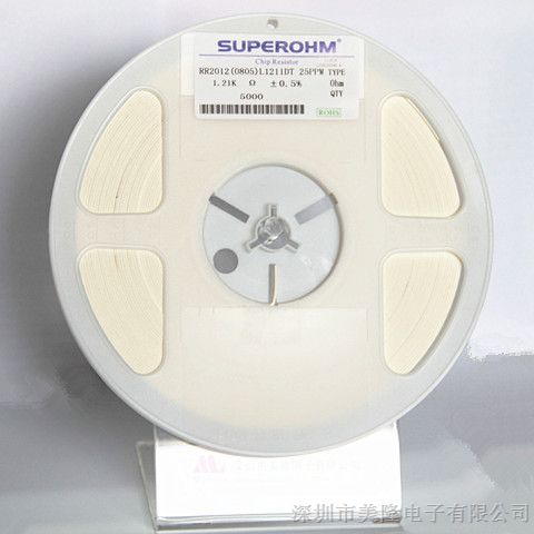 供应SUPEROHM高精密薄膜贴片电阻，0805D1.21K-25PPM薄膜贴片电阻