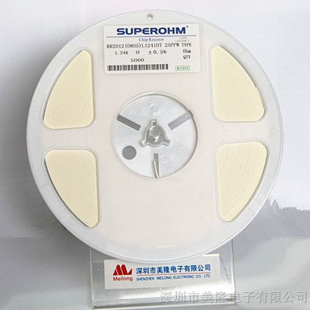 供应SUPEROHM薄膜贴片电阻，0805D1.24K-25PPM低温漂贴片电阻