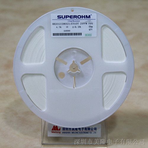 供应SUPEROHM低温漂贴片电阻，0805D4.7K-25PPM高精密贴片电阻