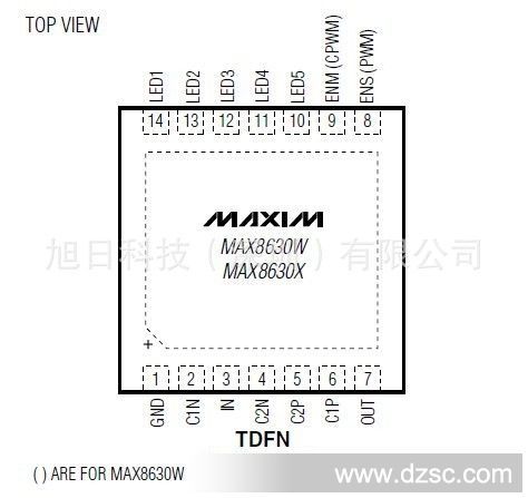 优势供应原装进口125mA 1倍/1.5倍电荷泵白光LED驱动器 MAX8630