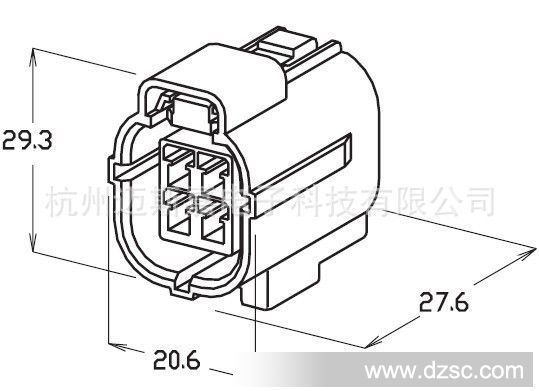 AMP 174257-2 4芯汽车防水连接器,代理TE AMP原厂接插件 现货