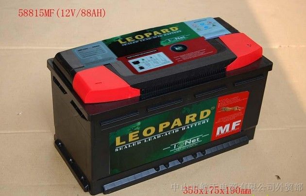 供应出口蓄电池【LEOPARD】免维护汽车蓄电池58815MF 88AH