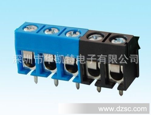 LED驱动器接线座，2PIN接线端子，间距5MM，高10MM蓝色一字螺丝头