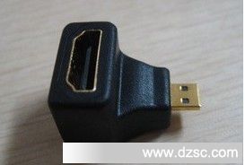 MICRO HDMI D型 公HDMI 母 90度转换头黑色