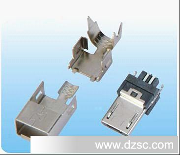 生产MICRO USB 5PM 焊线B型三件式