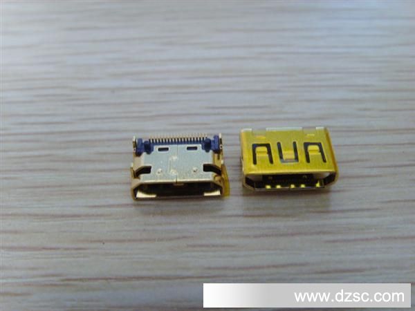 MINI HDMI母铜壳镀金USB端子、生产各种USB连接器