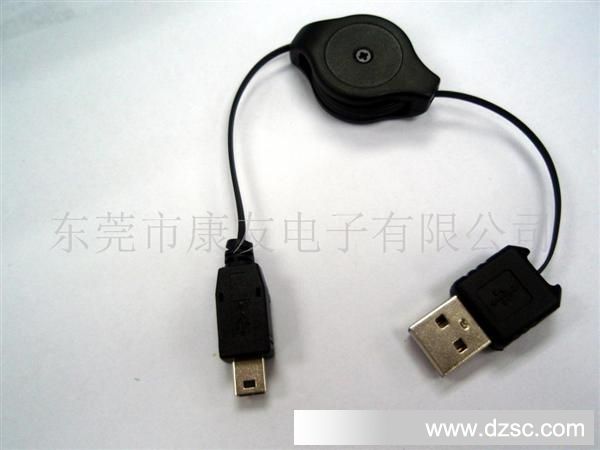 大量供应mini usb 5pin转USB公伸缩线/拉伸线