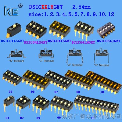 供应KE拨码开关 DSIC2.54