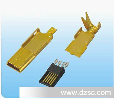 MINI USB 5PM 焊线端子悬空三件式