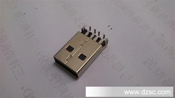 厂家供应电脑插头/USB AM贴片式黑胶90度 铜端子镀金 袋装