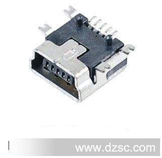 MINI USB 5P母座B Type 短体SMT式（供应各种USB插座）