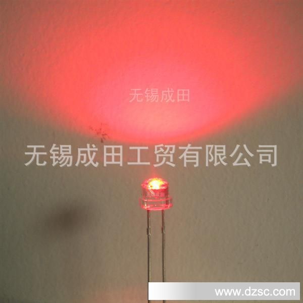 超亮F5草帽红光、红灯、4.8mm草帽红色LED发光二极管晶元芯片
