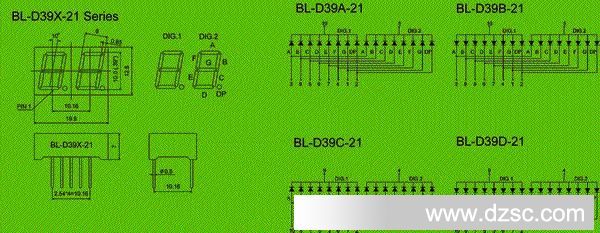 led manufacturer | 7 segment led | 0.39" double digit Package diagram