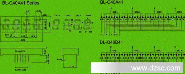 led display panel | seven segment LED | 0.40 inch Package diagram