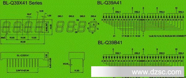 0.39 inch four digit | LED seven segment display Package diagram