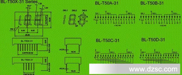 Seven-Segment LED Package diagram