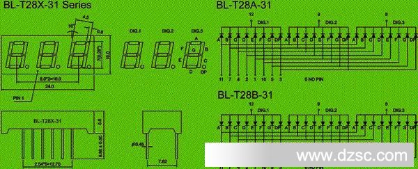 3 digit led display Package diagram