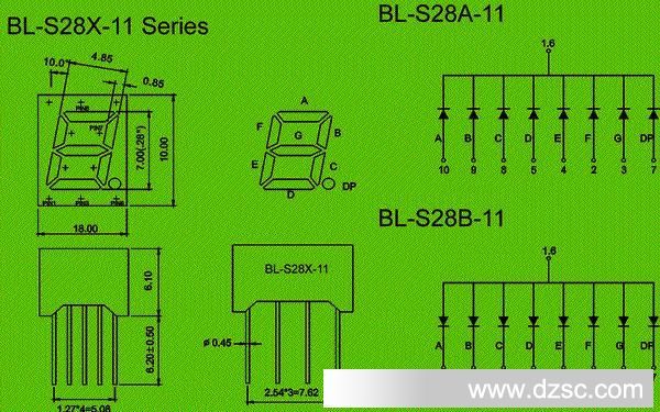 LED components | 0.28 inch Package diagram