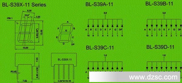 Seven Segment LED Display Package diagram