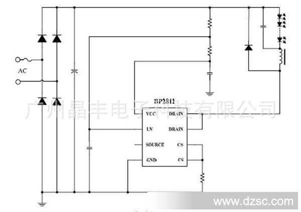 广州晶丰代理---BP2812非隔离降压型，内置600V 功率MOSFET