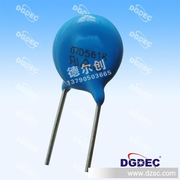 厂家供应氧化锌压敏电阻器07D681K压敏电阻器
