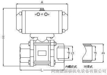 Q611F三片式内螺纹气动球阀