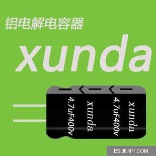 xunda牌 长寿命高频低阻电解电容2200uF10v 插件电容