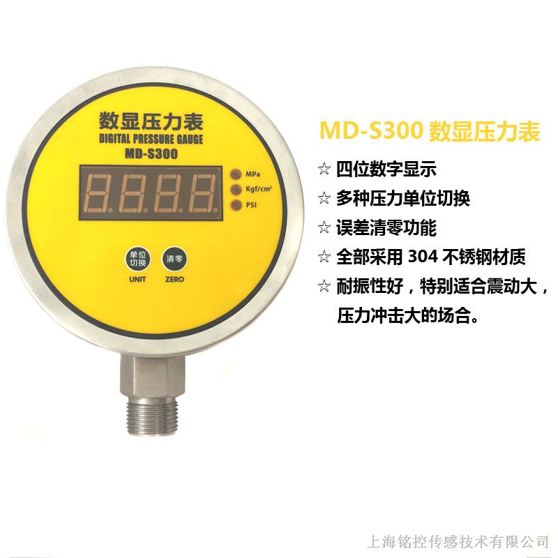 供应上海铭控MD-S300数字精密压力表 电池压力表