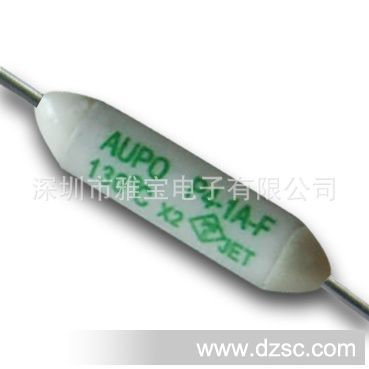 供应AUPO温度保险丝陶瓷圆柱形130℃1A250V